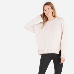 Everlane Chunky Knit Cotton Crew Sweater, Pale Pink